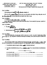 Đề thi chọn học sinh giỏi cấp trường môn Toán Lớp 11 - Năm học 2018-2019 - Trường THPT Thuận Thành 2 (Có đáp án)